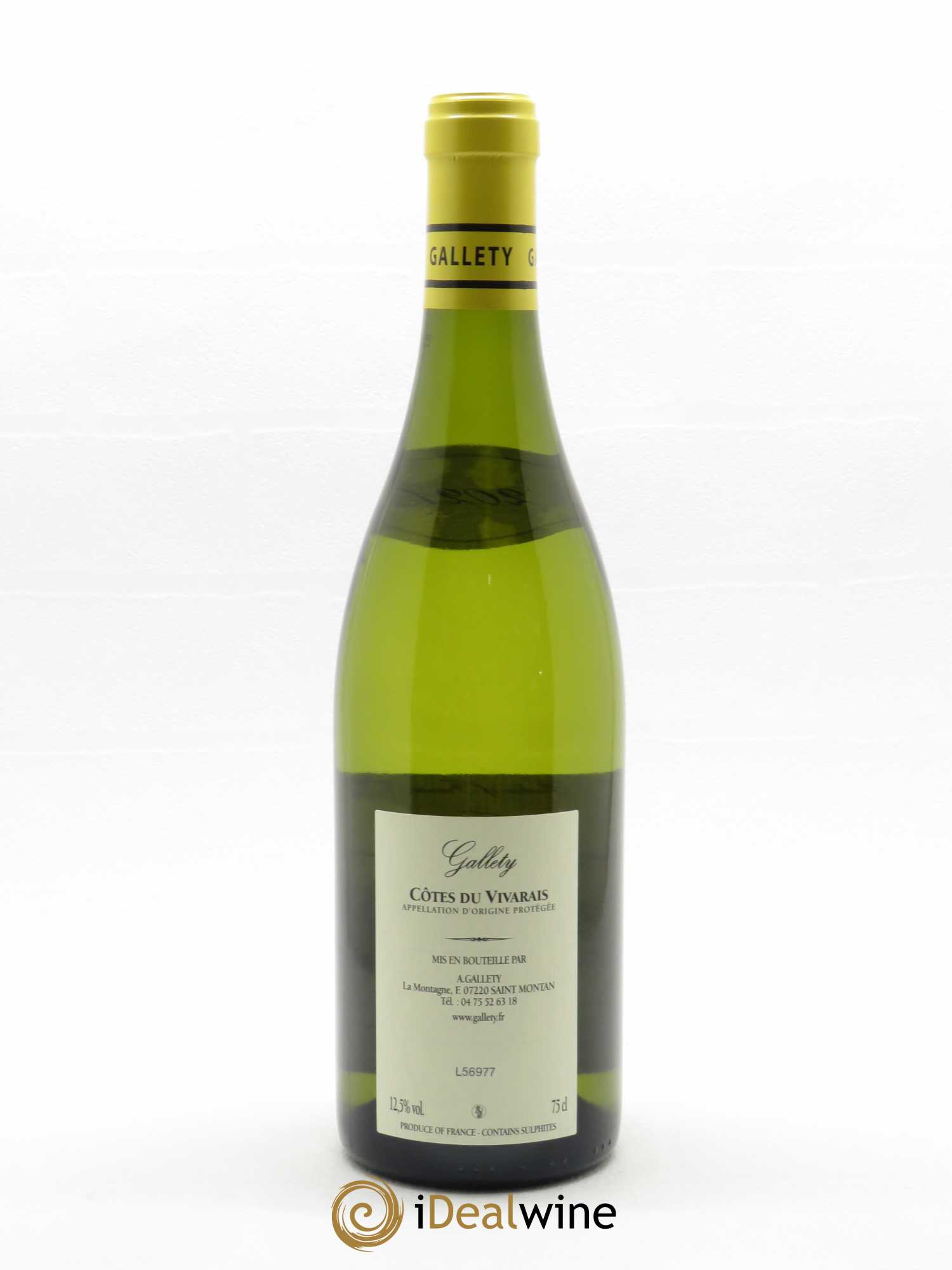 Côtes du Vivarais Blanc Gallety (Domaine)  2021 - Lot de 1 Bouteille