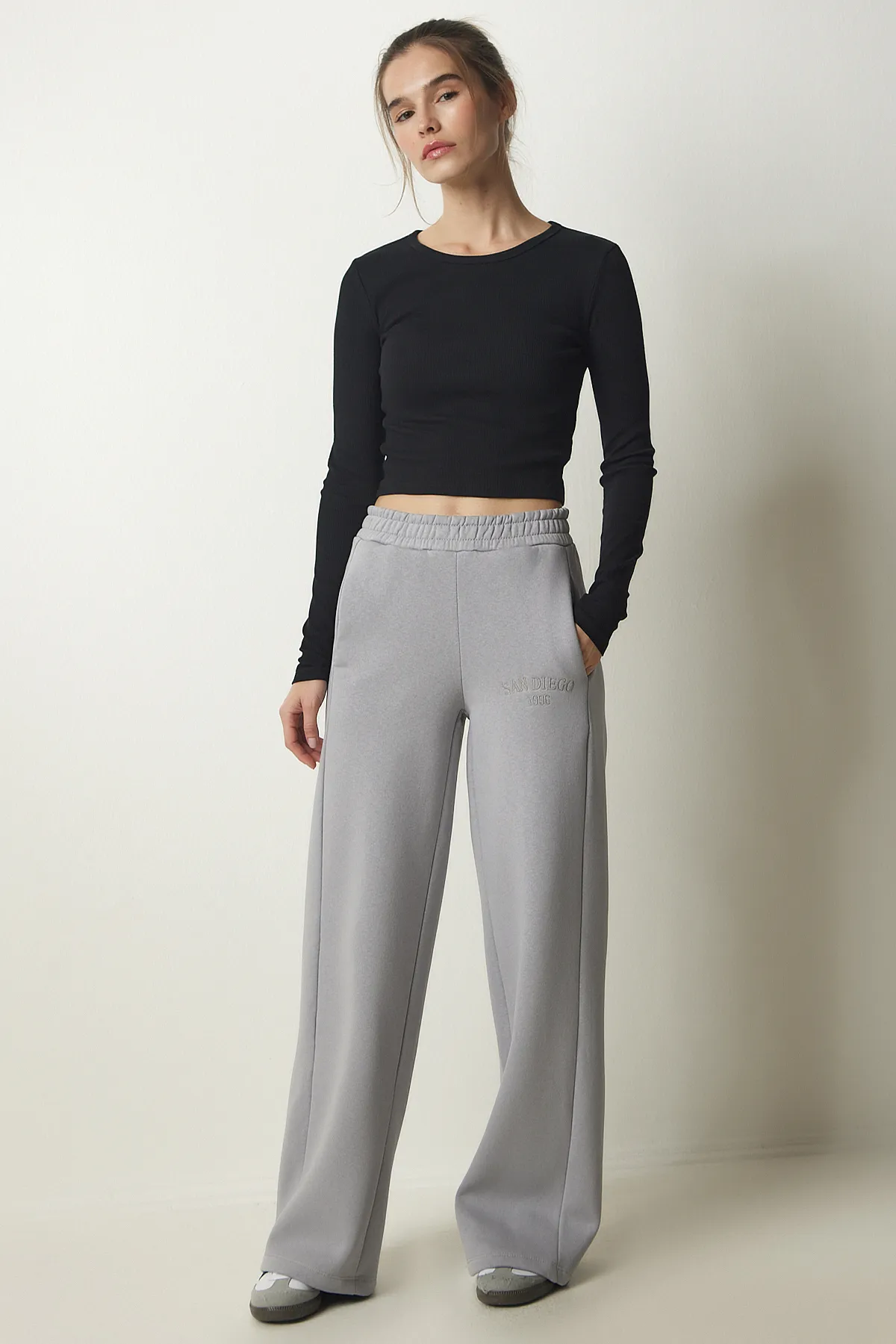 Happiness İstanbul  Jogginghose - Grau - Wide Leg