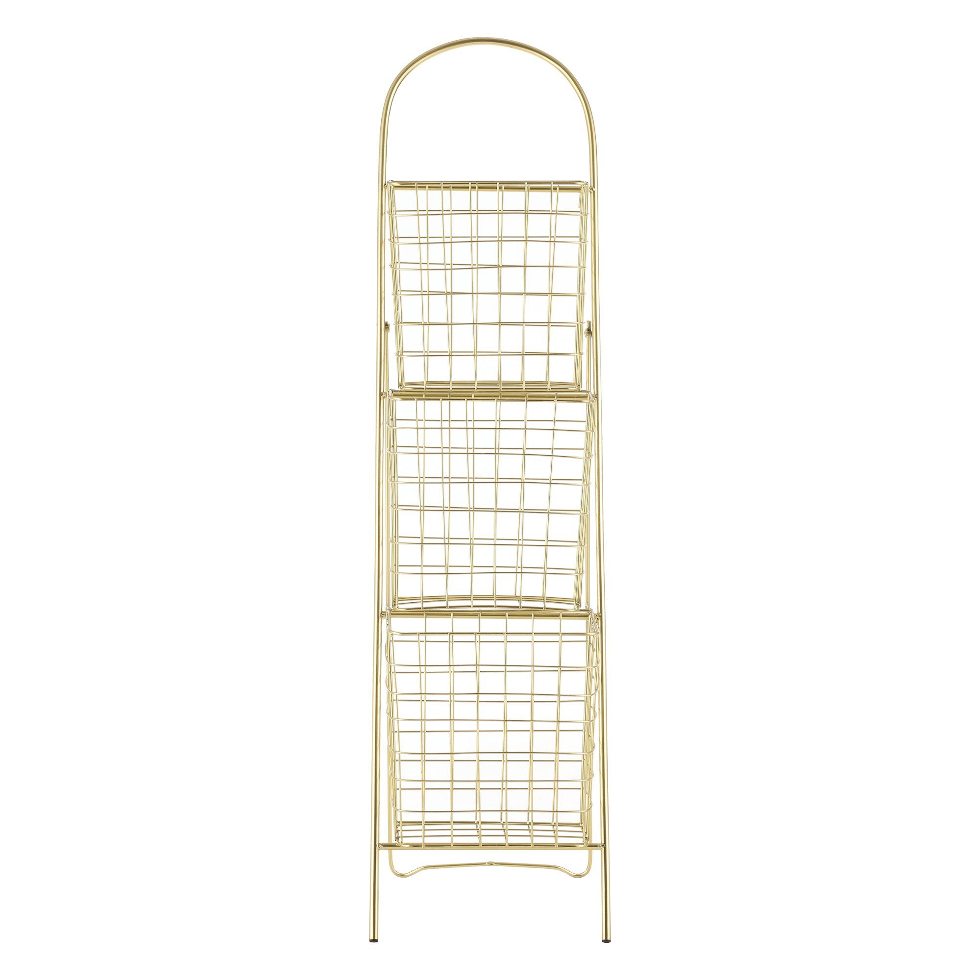 en.casa Dekoleiter, Hensies Leiterregal Metallgestell 106,5 x 26,5 x 55cm Messing