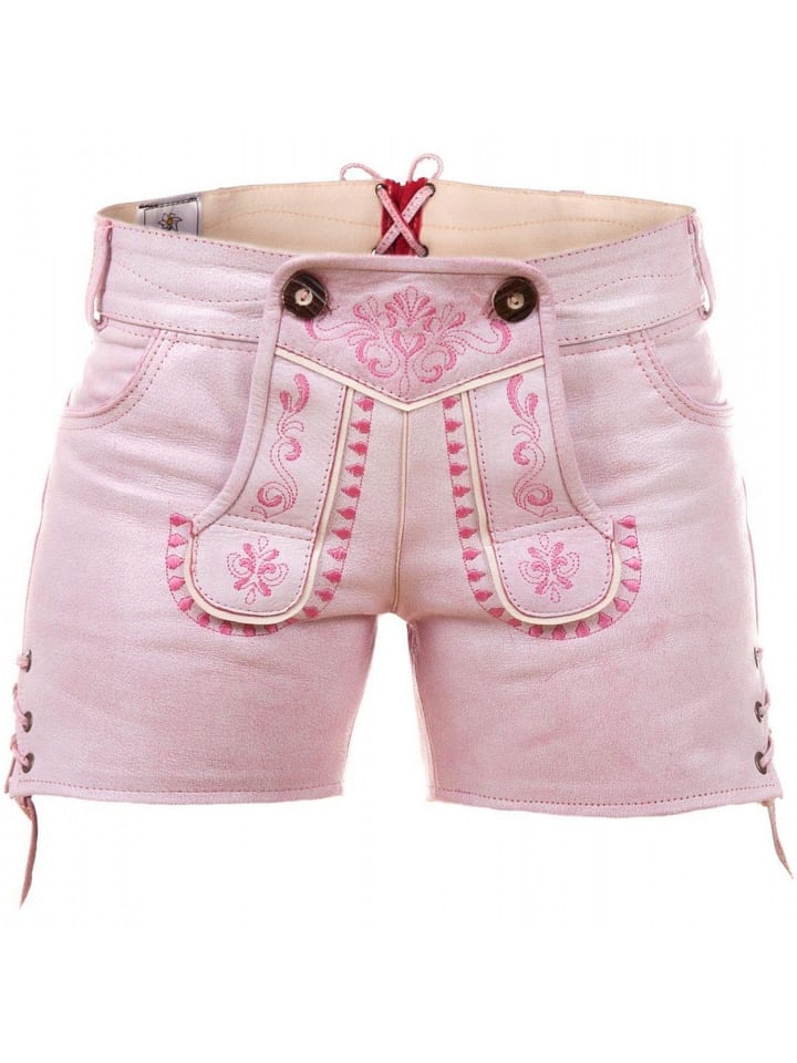 Edelnice Ledershorts in pink günstig kaufen 32