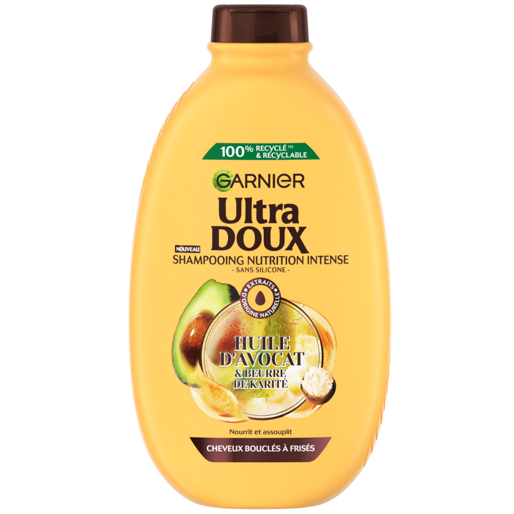garnier Ultra Doux Avocat et Beurre de Karité Shampooing à l'Huile d'Avocat et Beurrede Karité Maxi Format