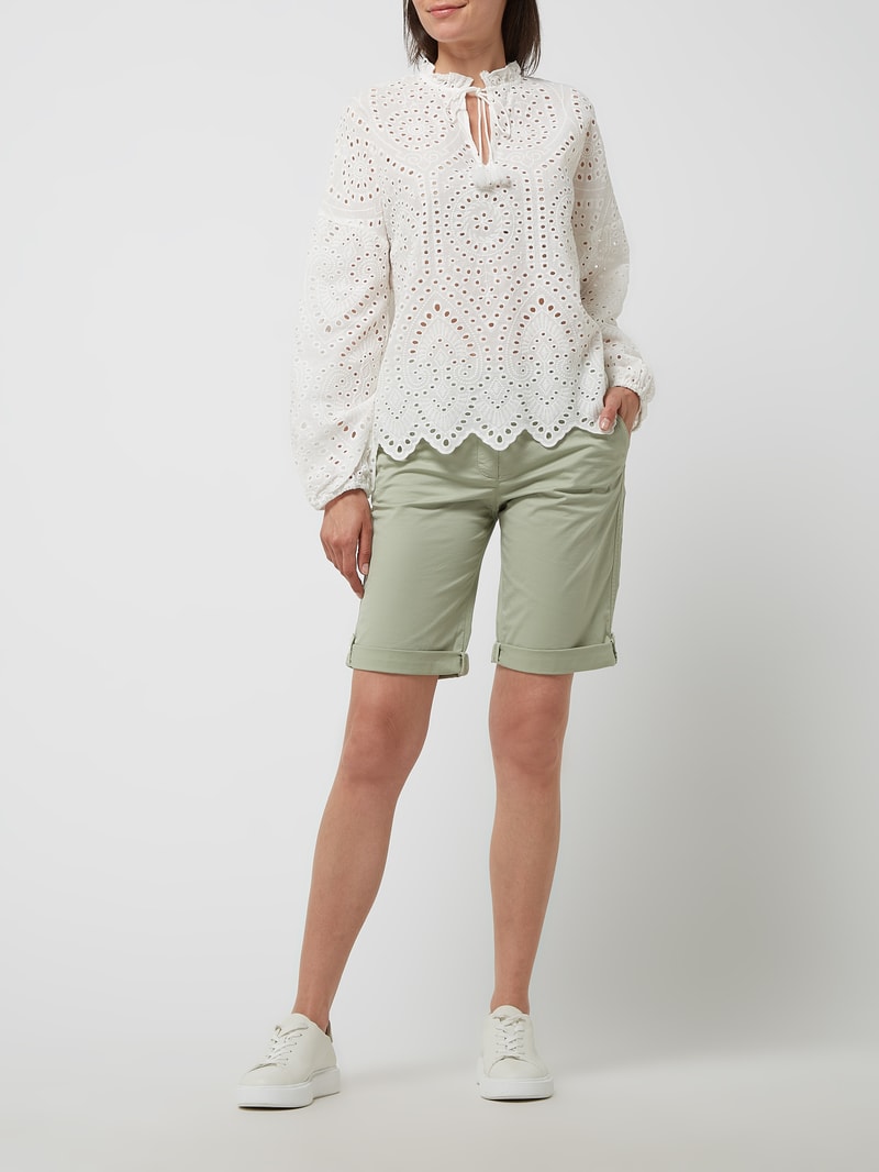 Chino-Shorts mit Stretch-Anteil Modell 'Neila' in hellgrün