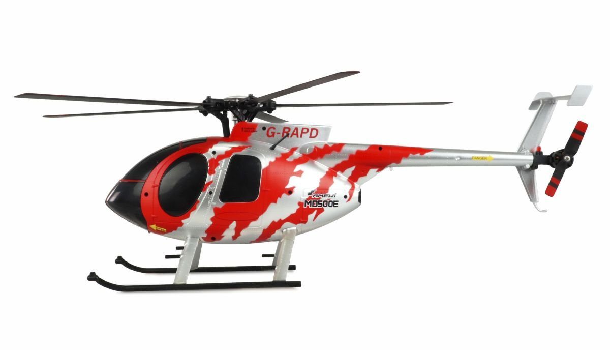 efaso Modellhubschrauber AFX MD500E Zivil brushless 4-Kanal 325mm Helikopter 6G RTF rot/silber, (1-tlg), Brushless Hochleistungsmotoren
