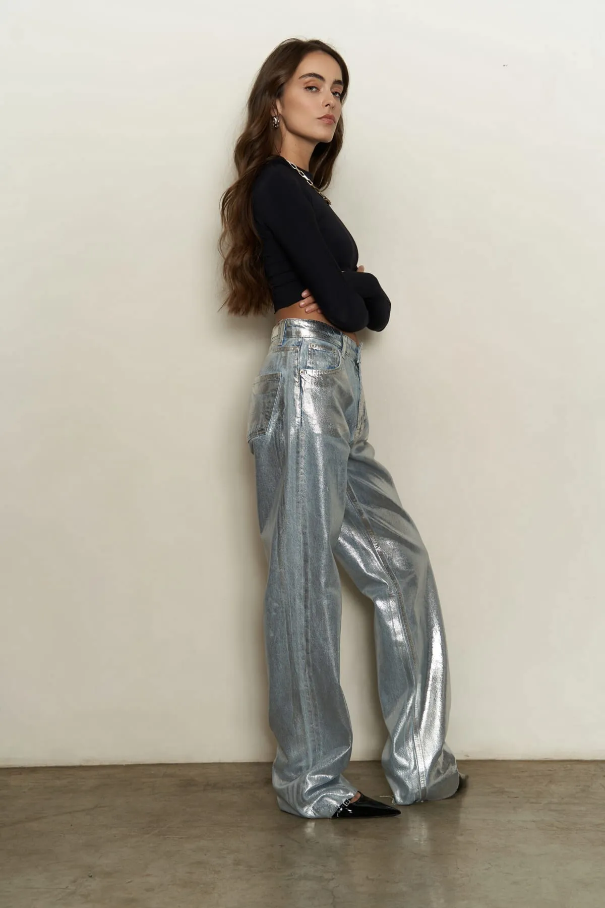 MAİ COLLECTİON  Marla Basic Metallic-Jeanshose