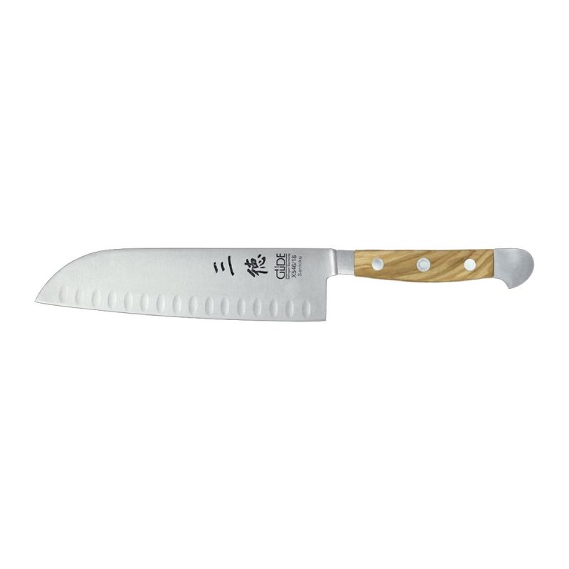 Gude Alpha Ulivo, Santokumesser mit 18 cm Alveolen