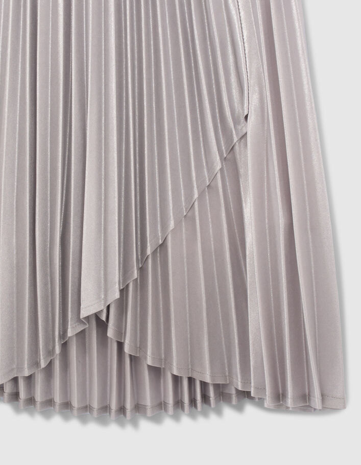 Jupe asymétrique argent plissée fille