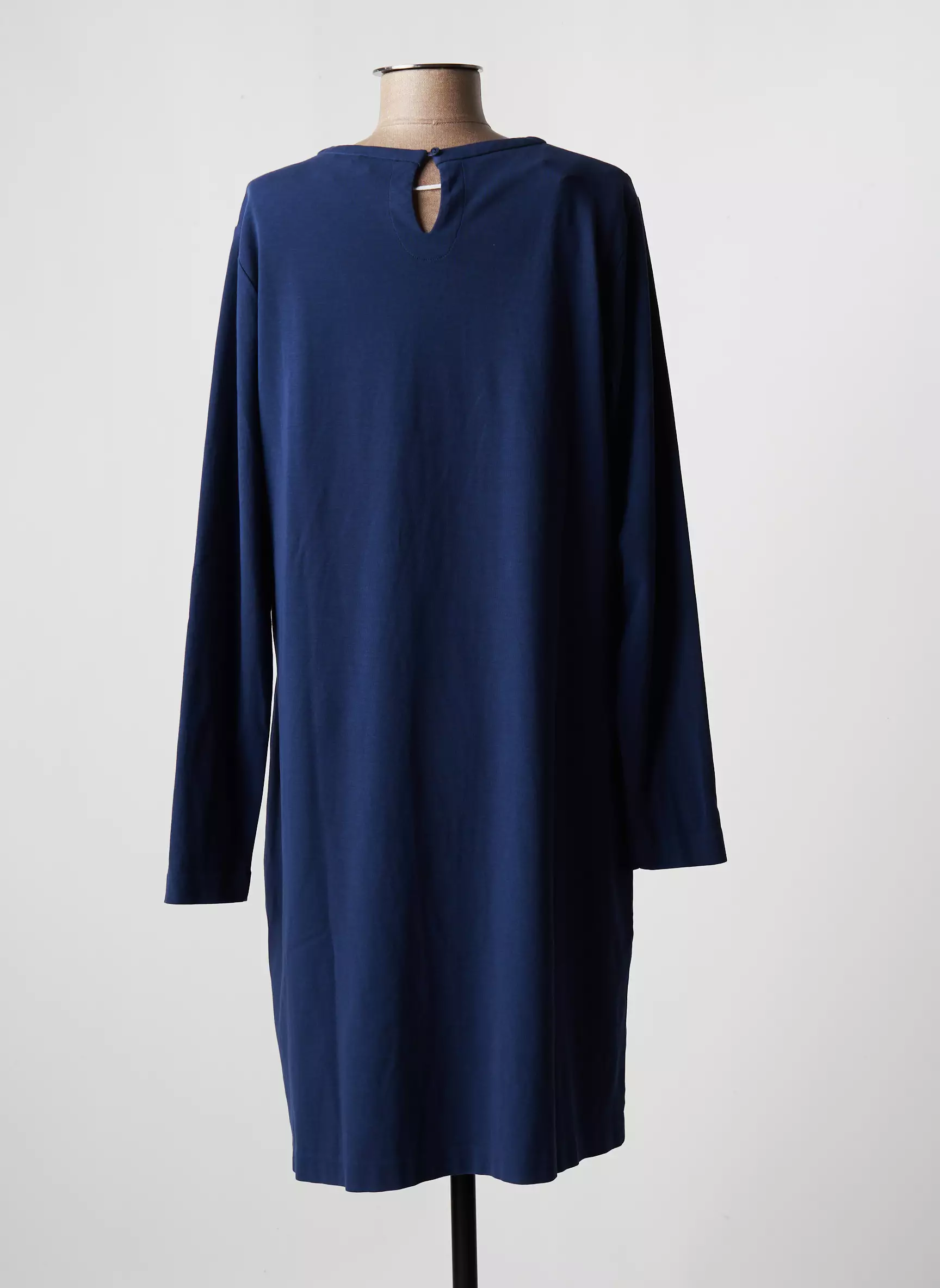 European Culture Robes Mi Longues Femme couleur bleu