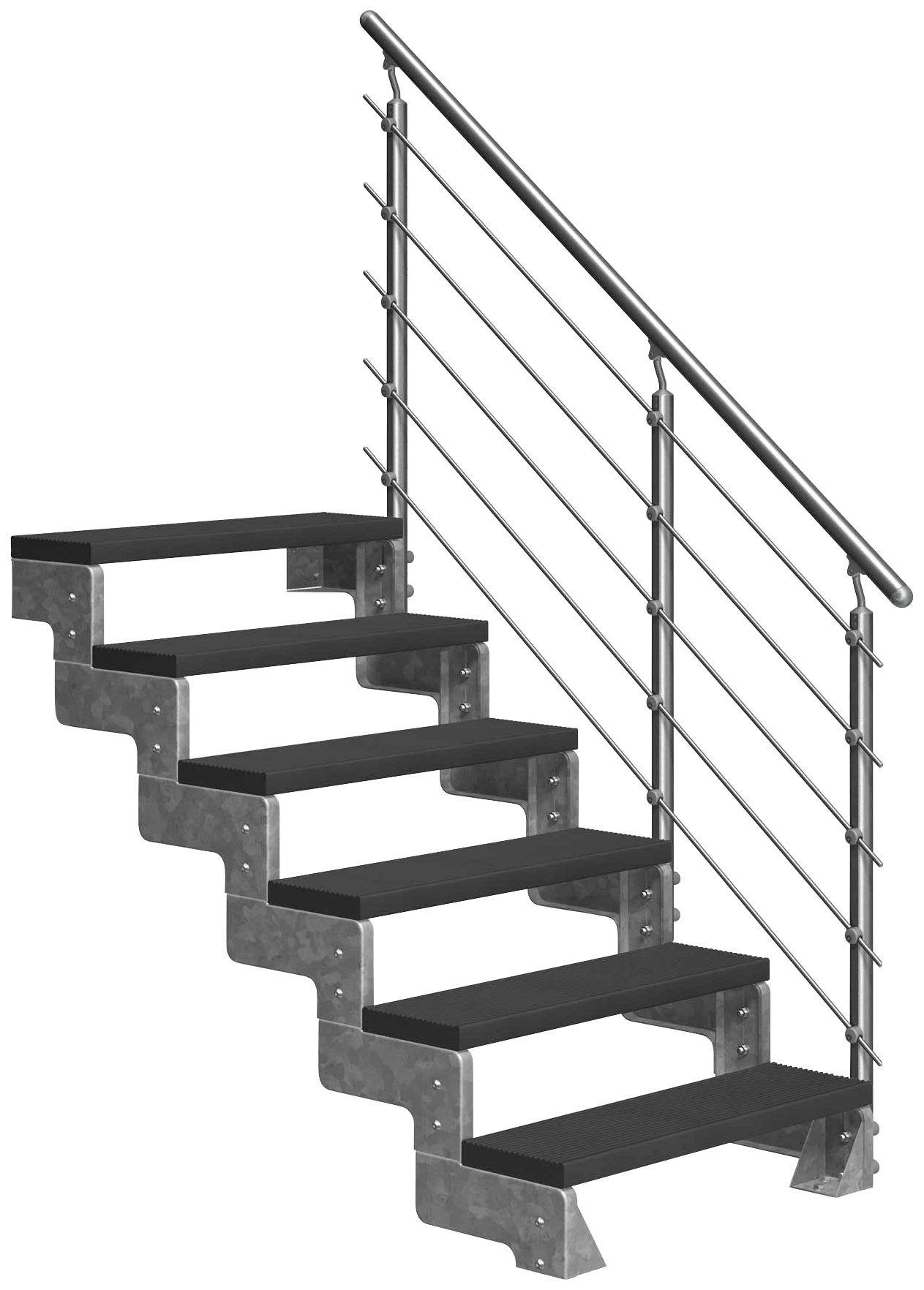 Dolle Außentreppe Gardentop, für Geschosshöhen bis 132 cm, Stufen offen, TRIMAX®-Stufen 100 cm