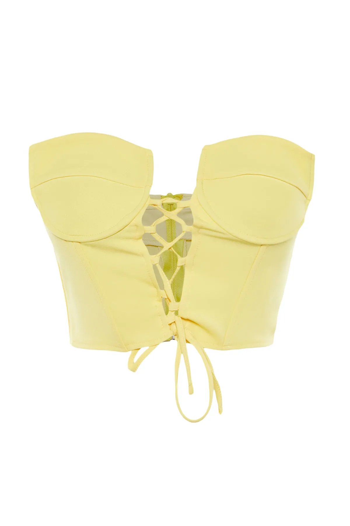 Trendyol Collection  Gelbes Bügel-Bustier mit detailliertem Ausschnitt TPRAW23BS00006