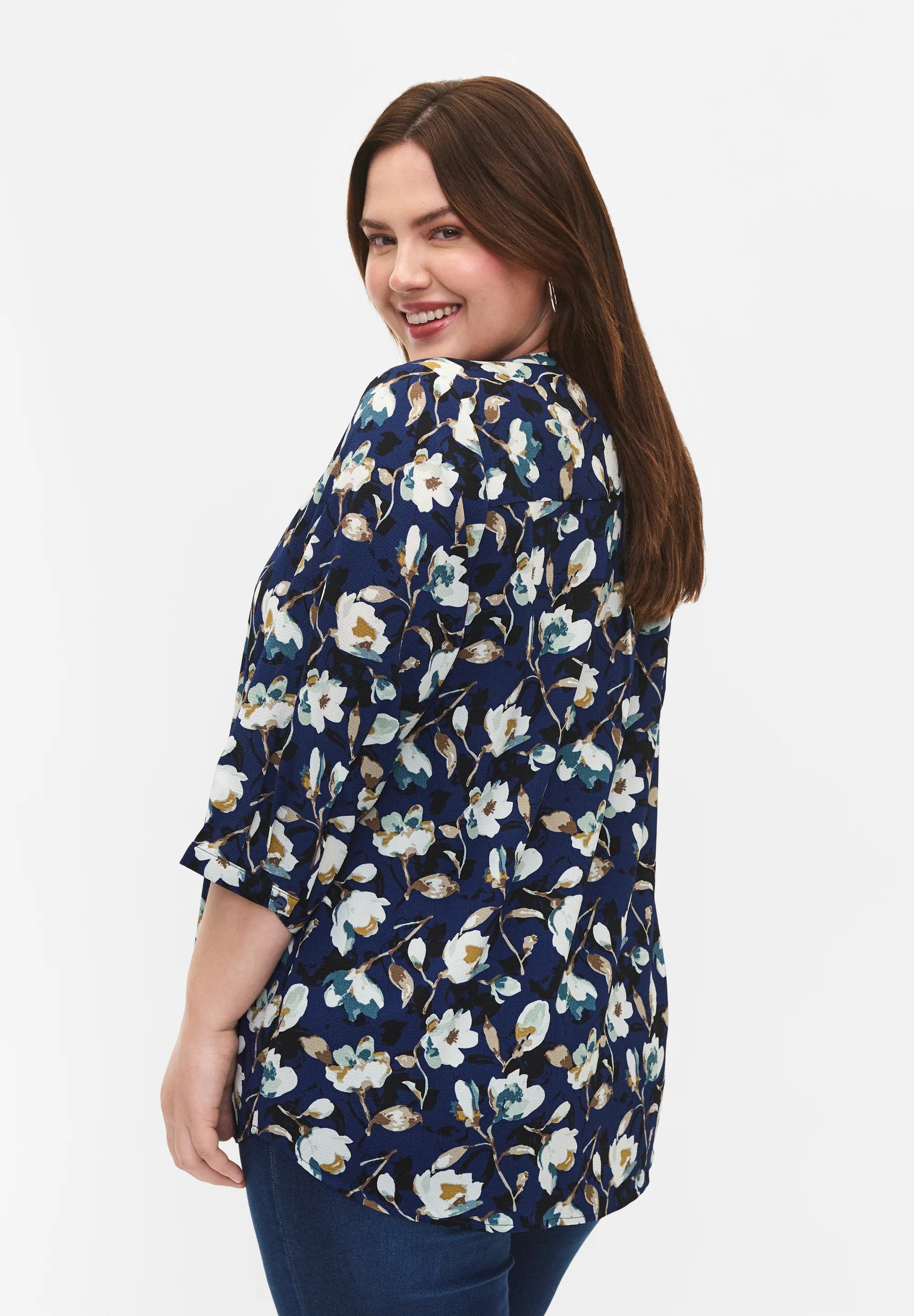 Zizzi FLORALE MIT 3/4-ÄRMELN - Blusa