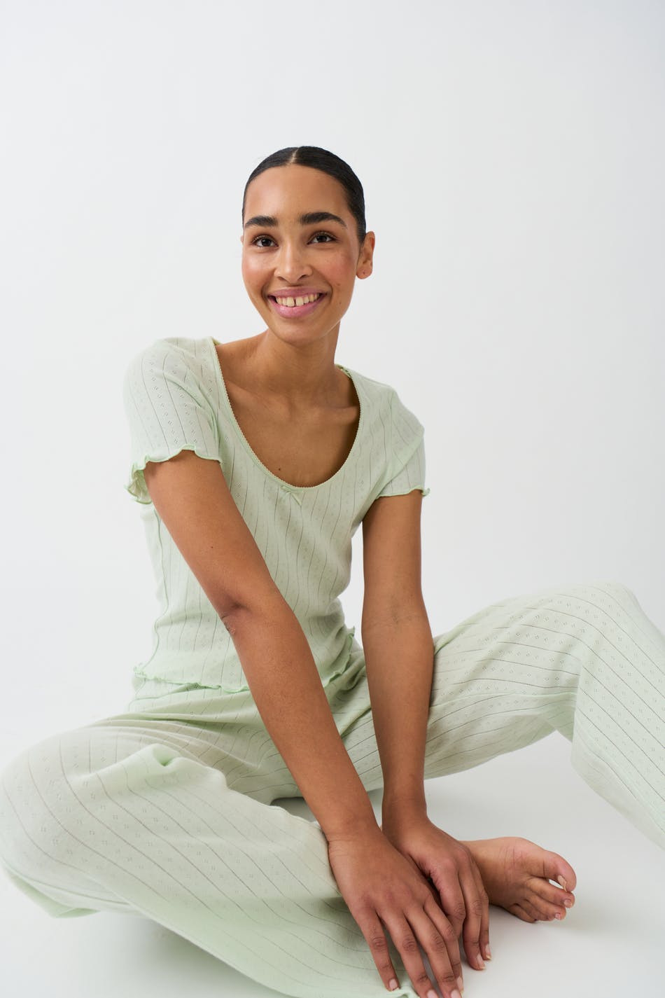 Pointelle pyjamas tee
