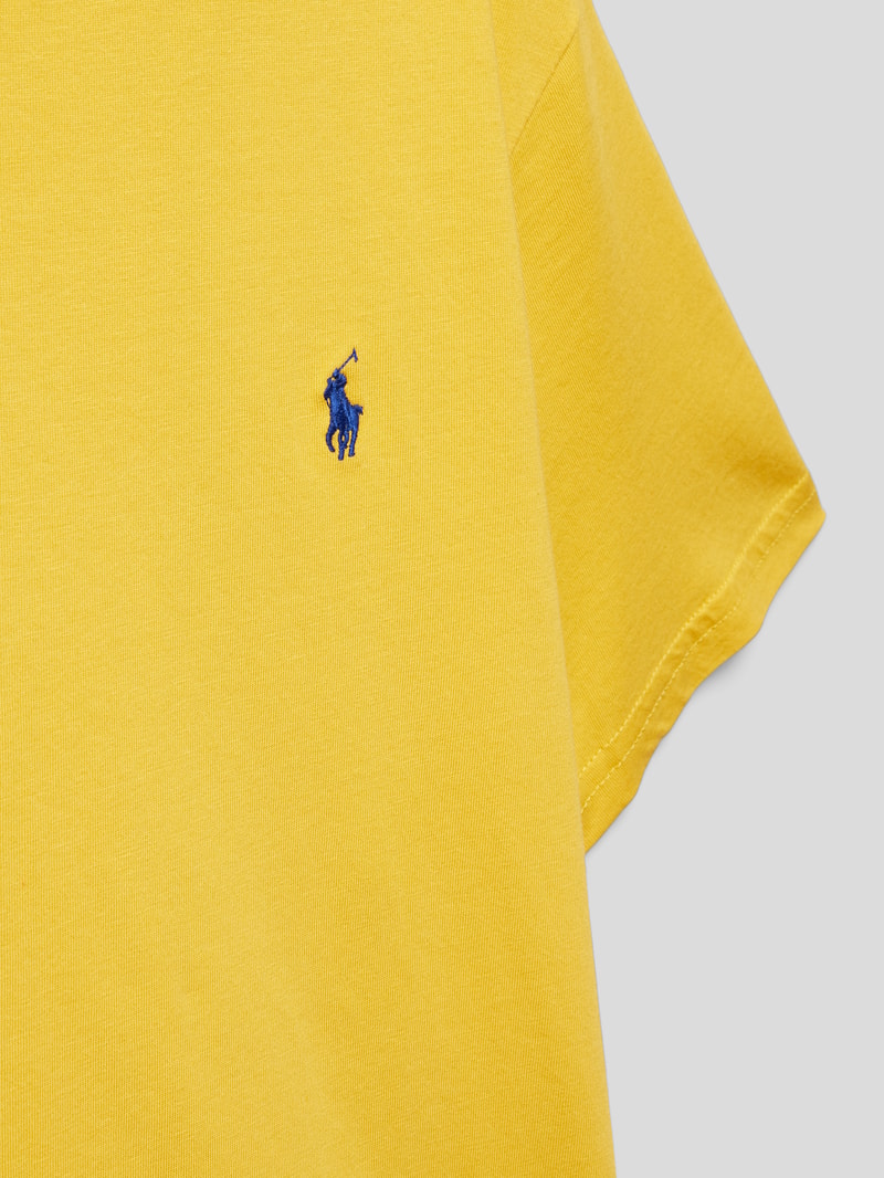 T-Shirt mit Logo-Stitching in gelb