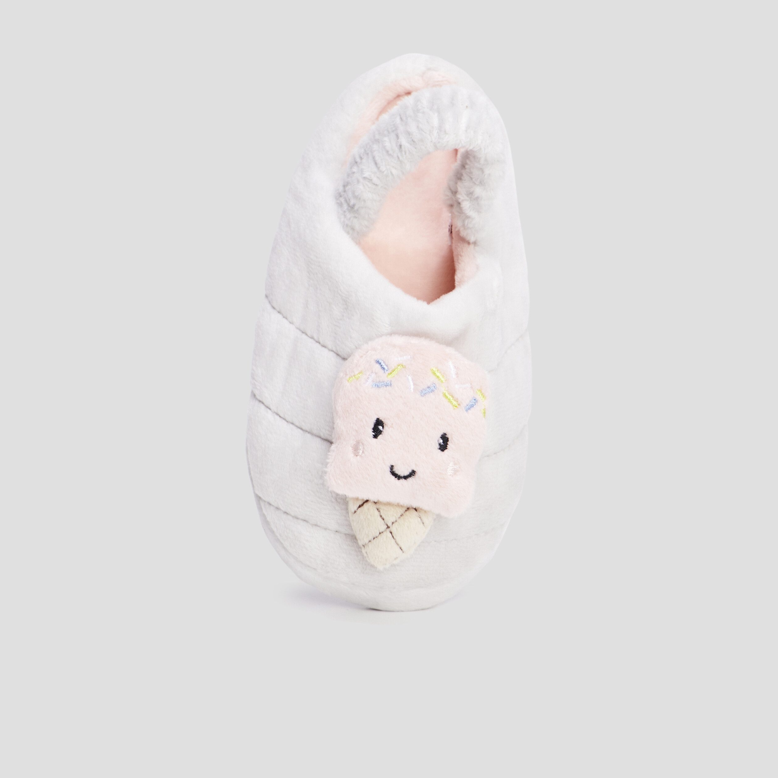 Chaussons mules avec élastique gris fille | La Halle
