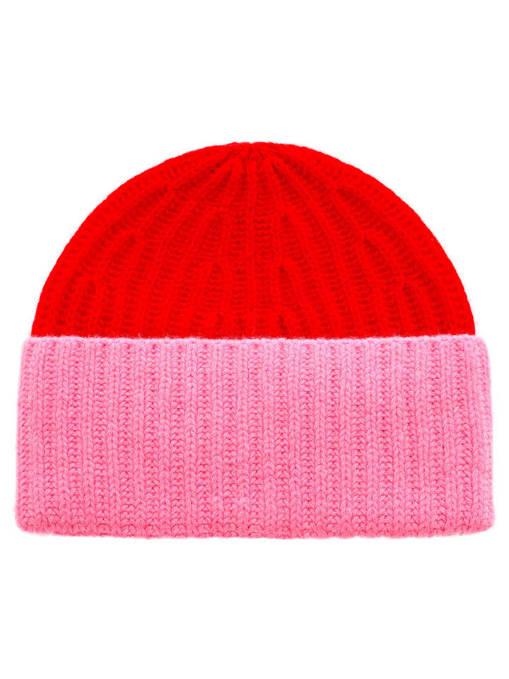 Zwillingsherz Kaschmir-Mütze in Pink/ Rot günstig kaufen onesize