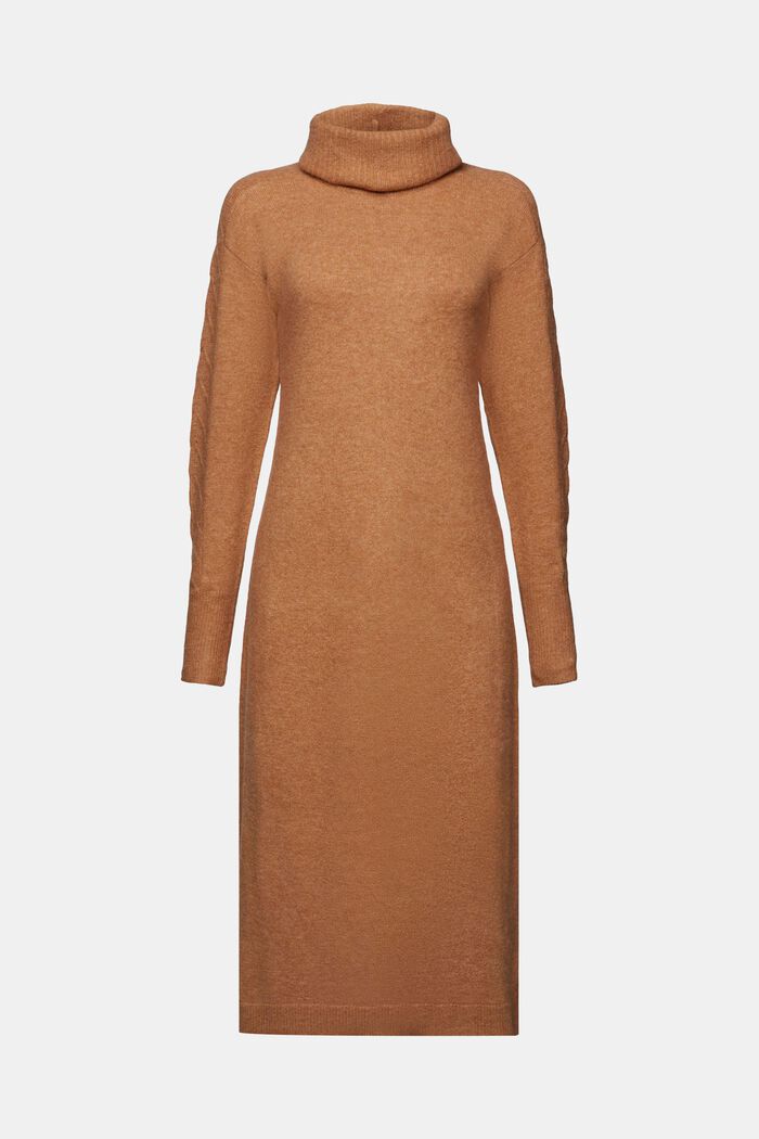 Midi-Strickkleid mit Wasserfall-Ausschnitt