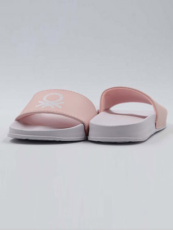 Benetton Pantoletten in Weiß/ Rosa günstig kaufen