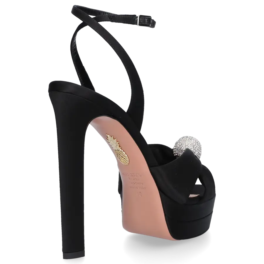 Aquazzura - Sandalen YES DARLING 130 Satin - schwarz
