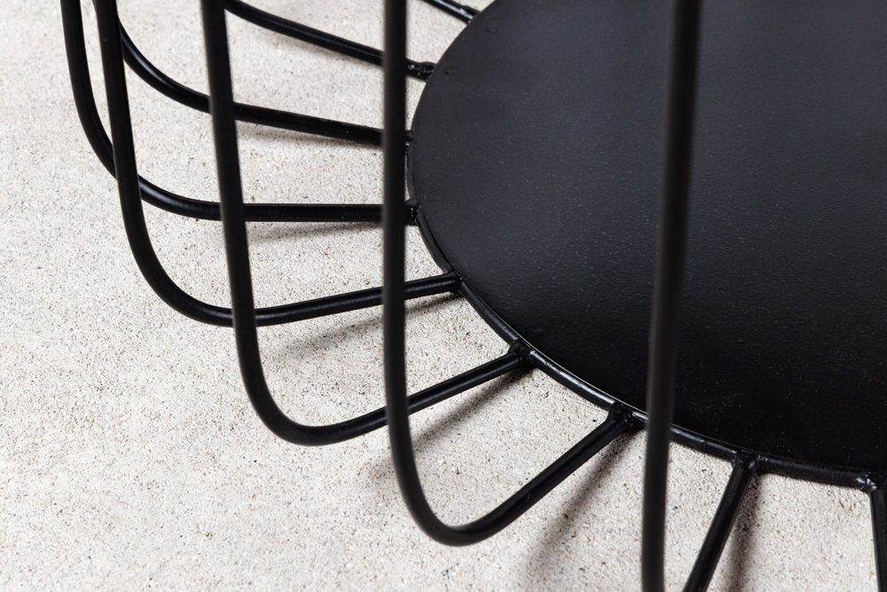 riess-ambiente Couchtisch STORAGE Ø70cm natur / schwarz (Set, 2-St), Massivholz · Metall · rund · Mango · Wohnzimmer · Industrial