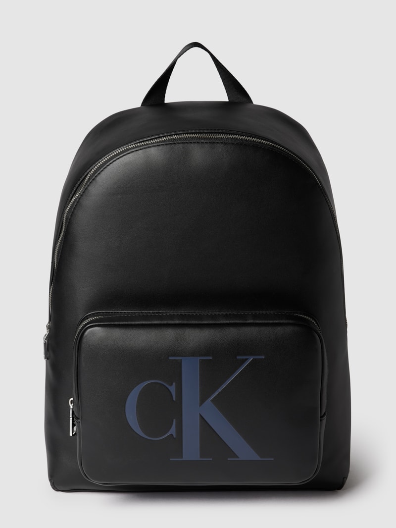 Rucksack mit Label-Details Modell 'Sculpted' in schwarz