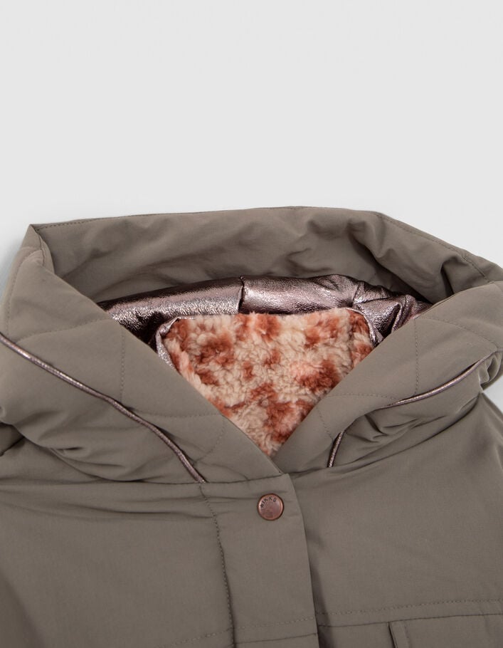 Parka 3-en-1 kaki fourrée et veste réversible fille