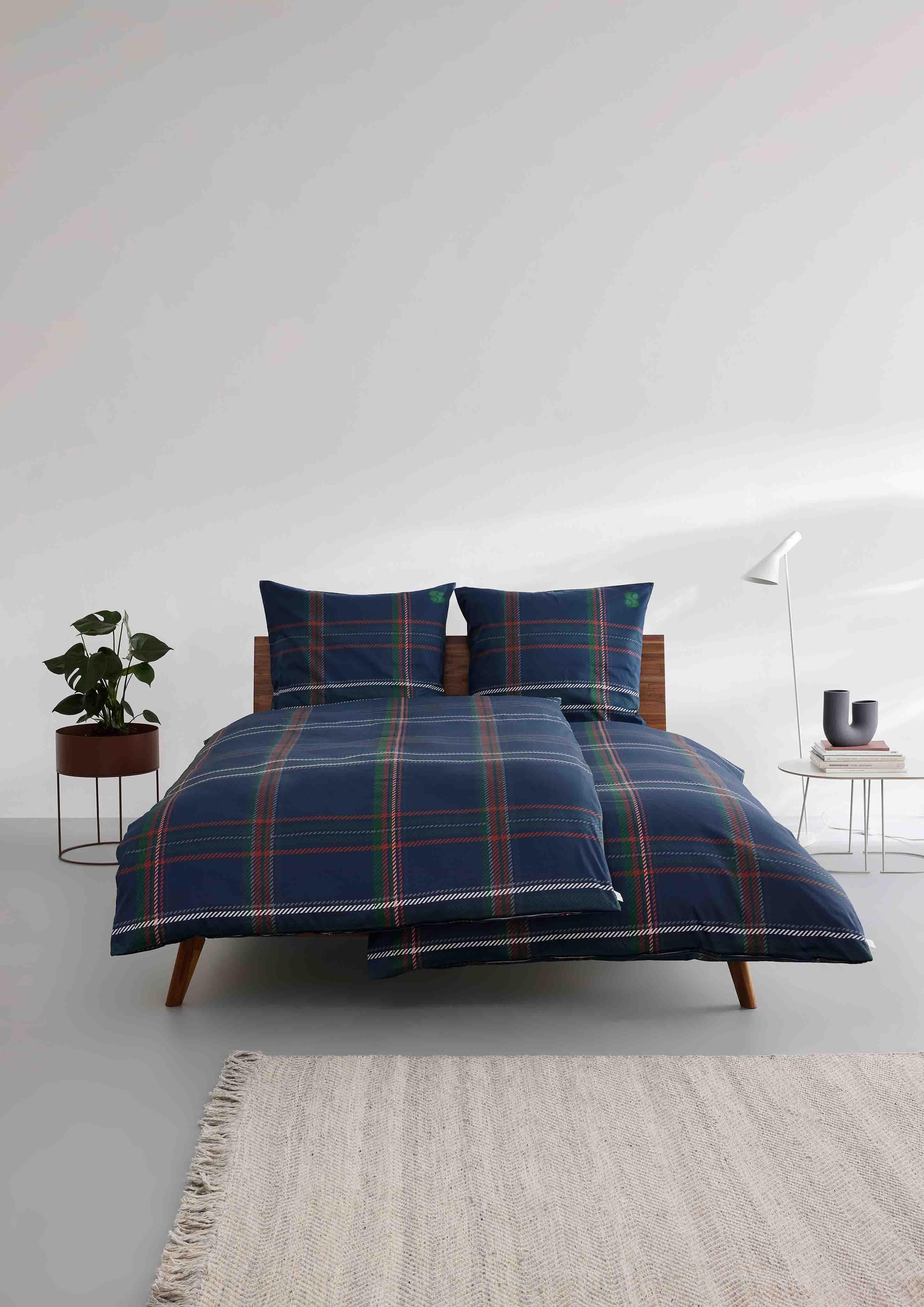 Karierte Bettwäsche aus Baumwollsatin  6007210-670