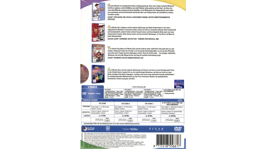 Toy Story 1-4  [4 DVDs]