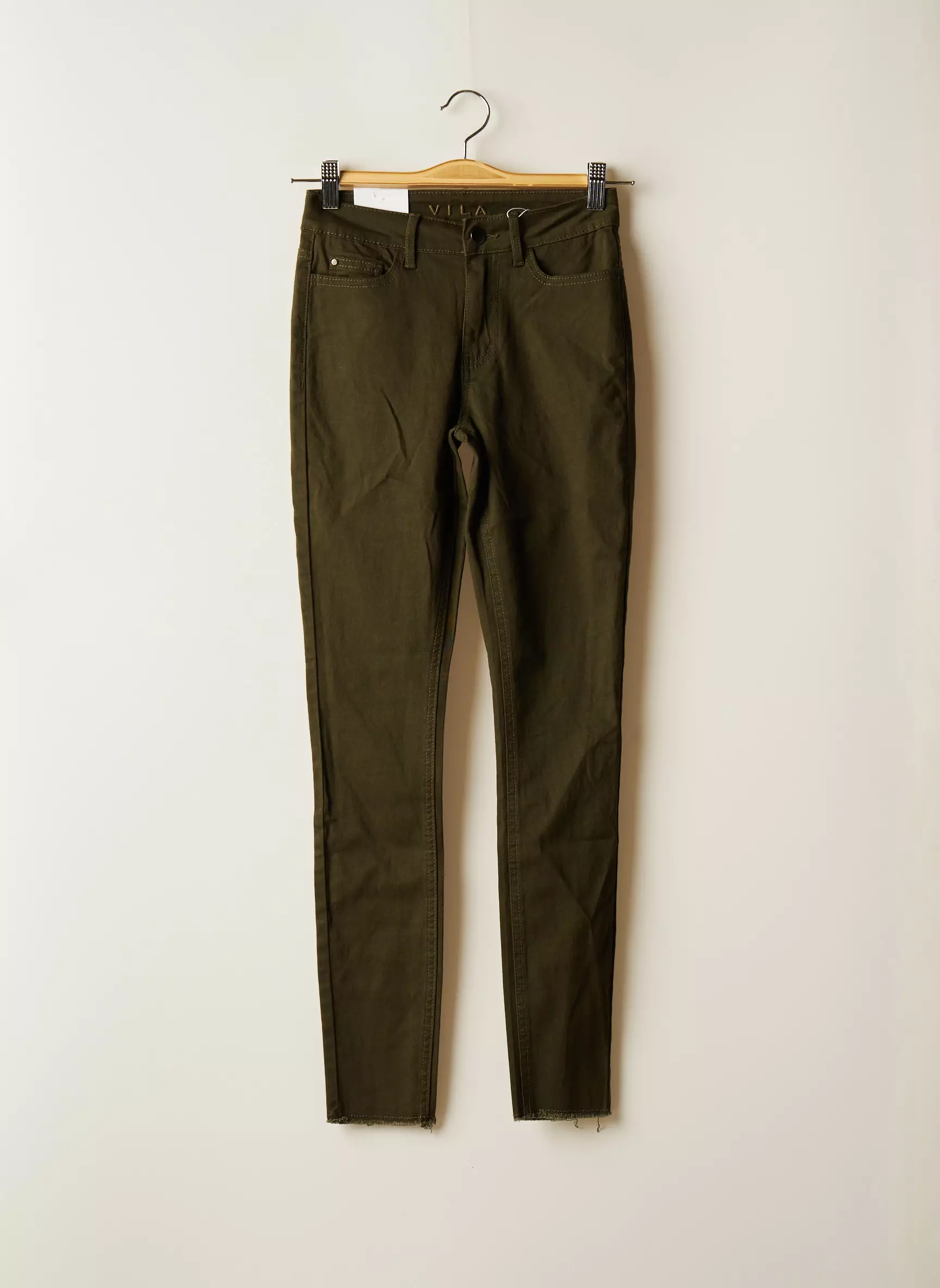 Vila Pantalons Slim Femme couleur vert