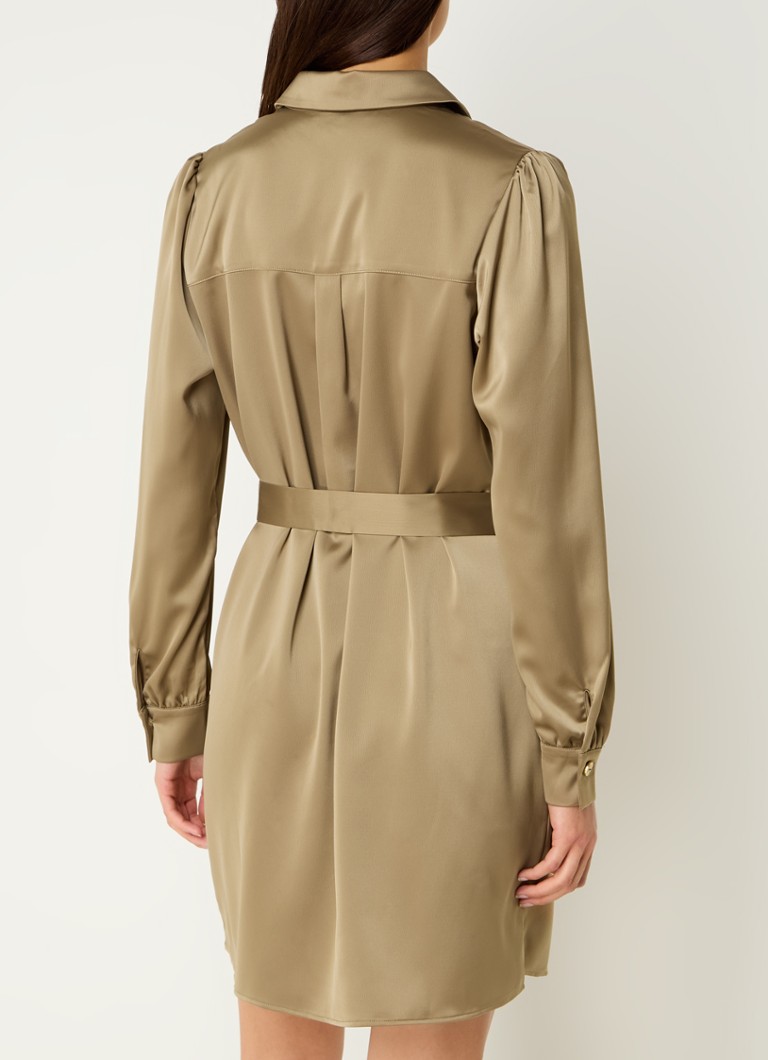 NIKKIE Miniblusenkleid aus Damaskus-Satin mit Bindegürtel
