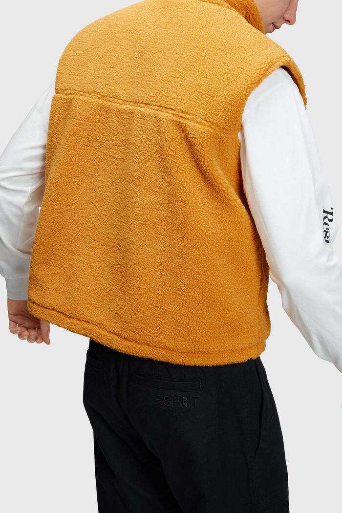 Weste aus Teddyfleece mit Logo-Stitching