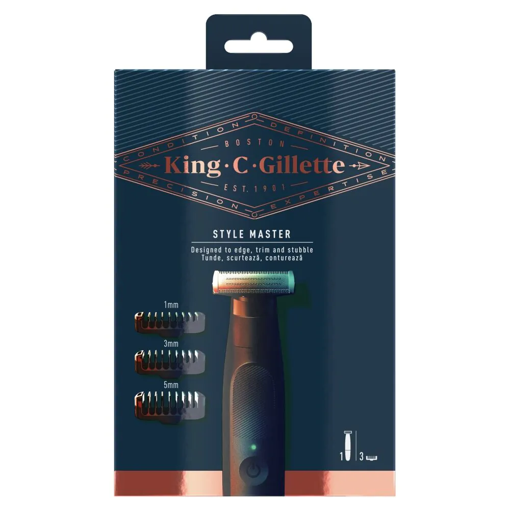 Gillette King C Style Master barberkniv + 3 patroner