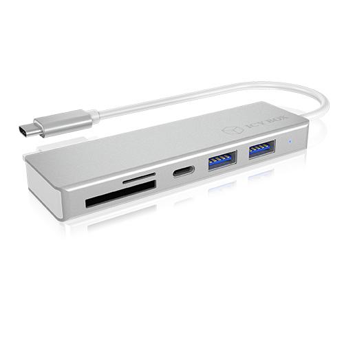 ICY BOX IB-HUB1413-CR, 3 Port Hub mit USB 3.0 Type-CAnschluss und Multi-LUN Kartenleser