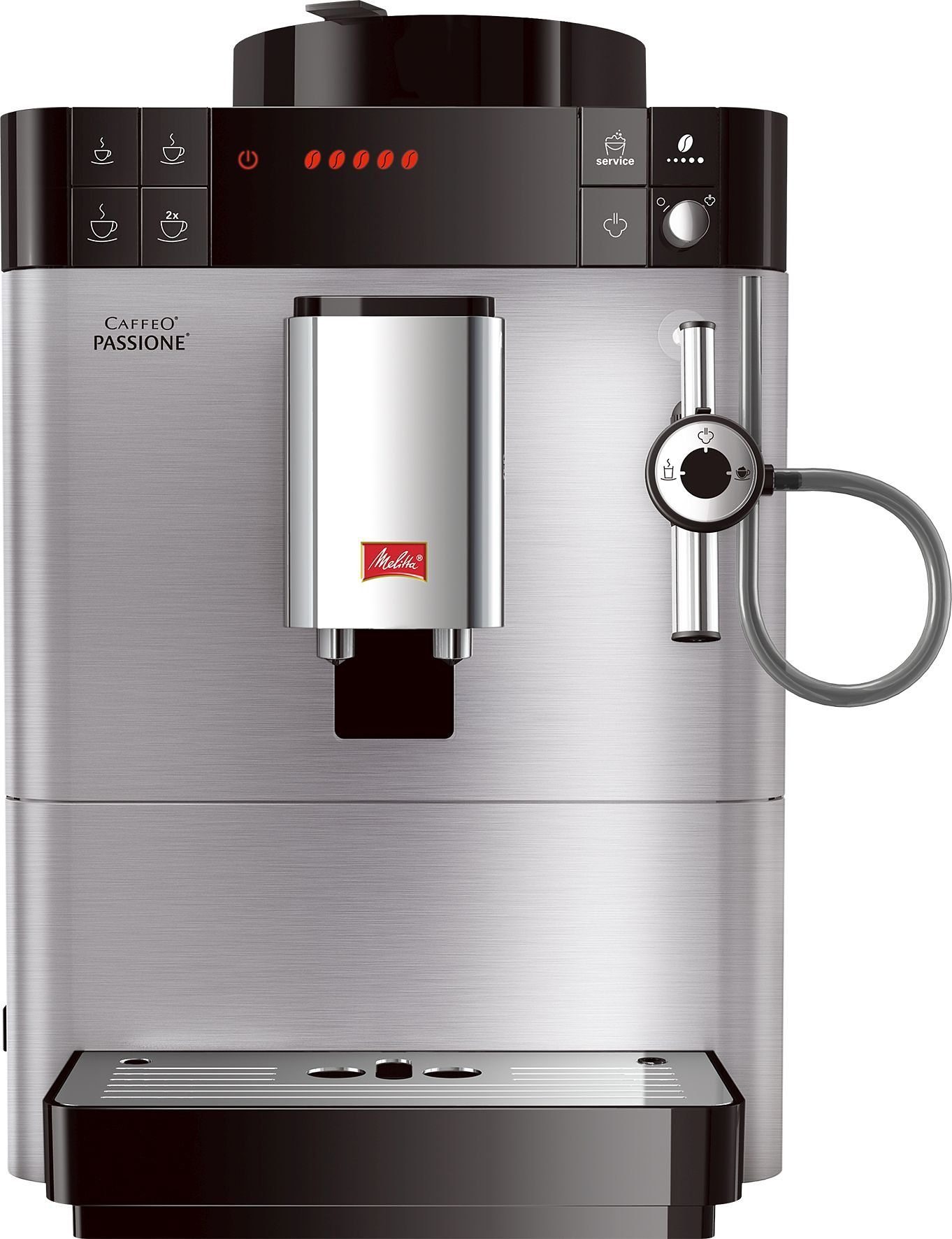Melitta Kaffeevollautomat Passione® F54/0-100, Edelstahl, Moderne Edelstahl-Front, tassengenau frisch gemahlene Bohnen