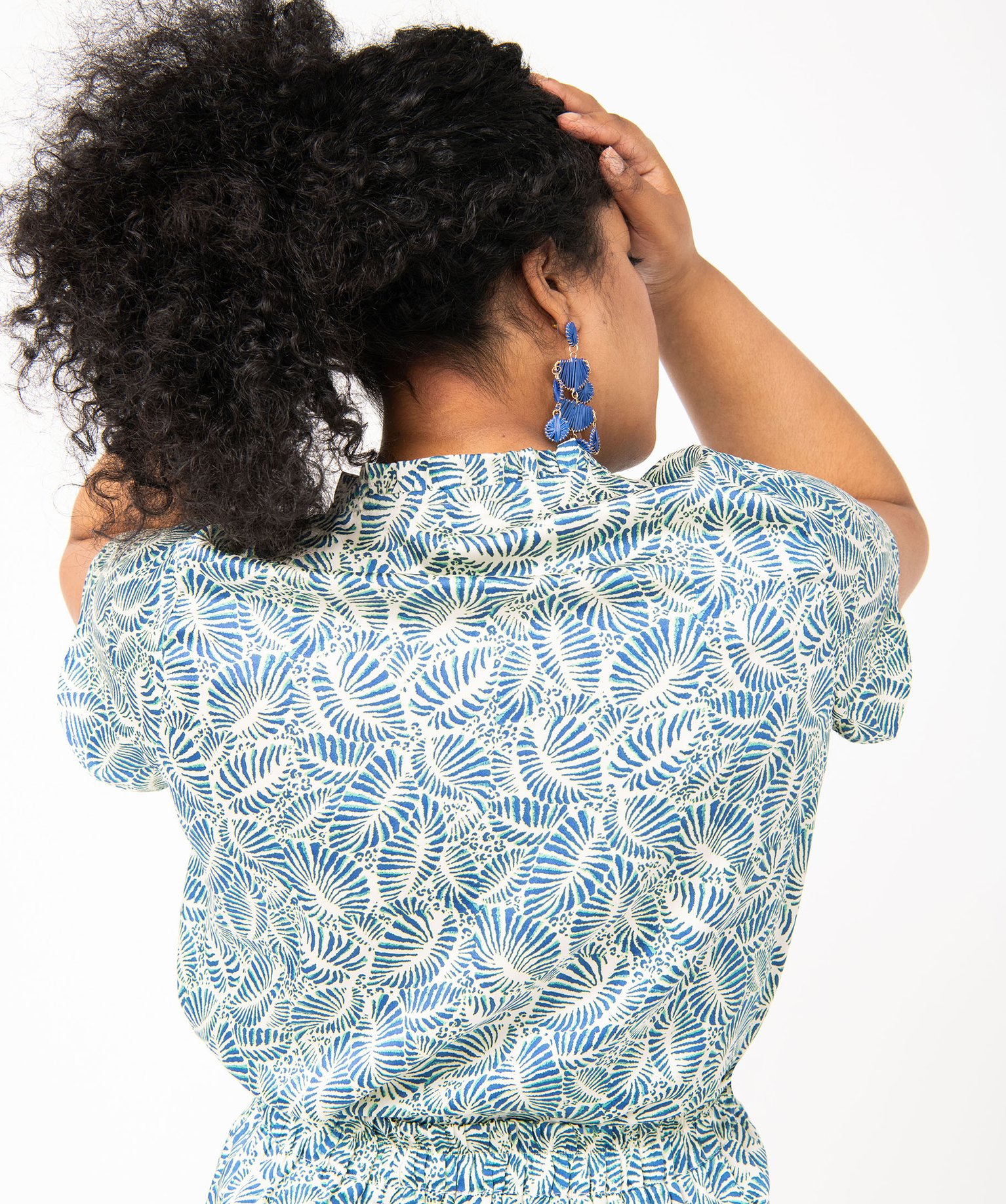 Blouse imprimée à manches courtes femme grande taille imprime | GEMO