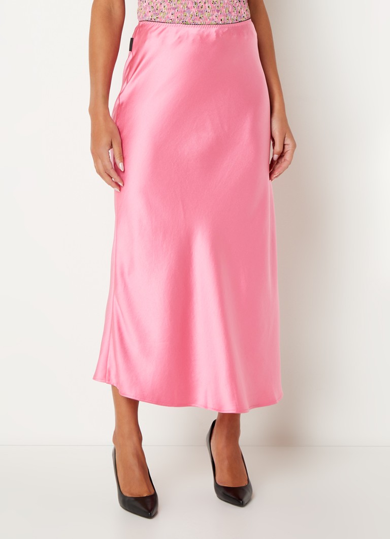 Fusta midi din satin HUGO BOSS Ramitana
