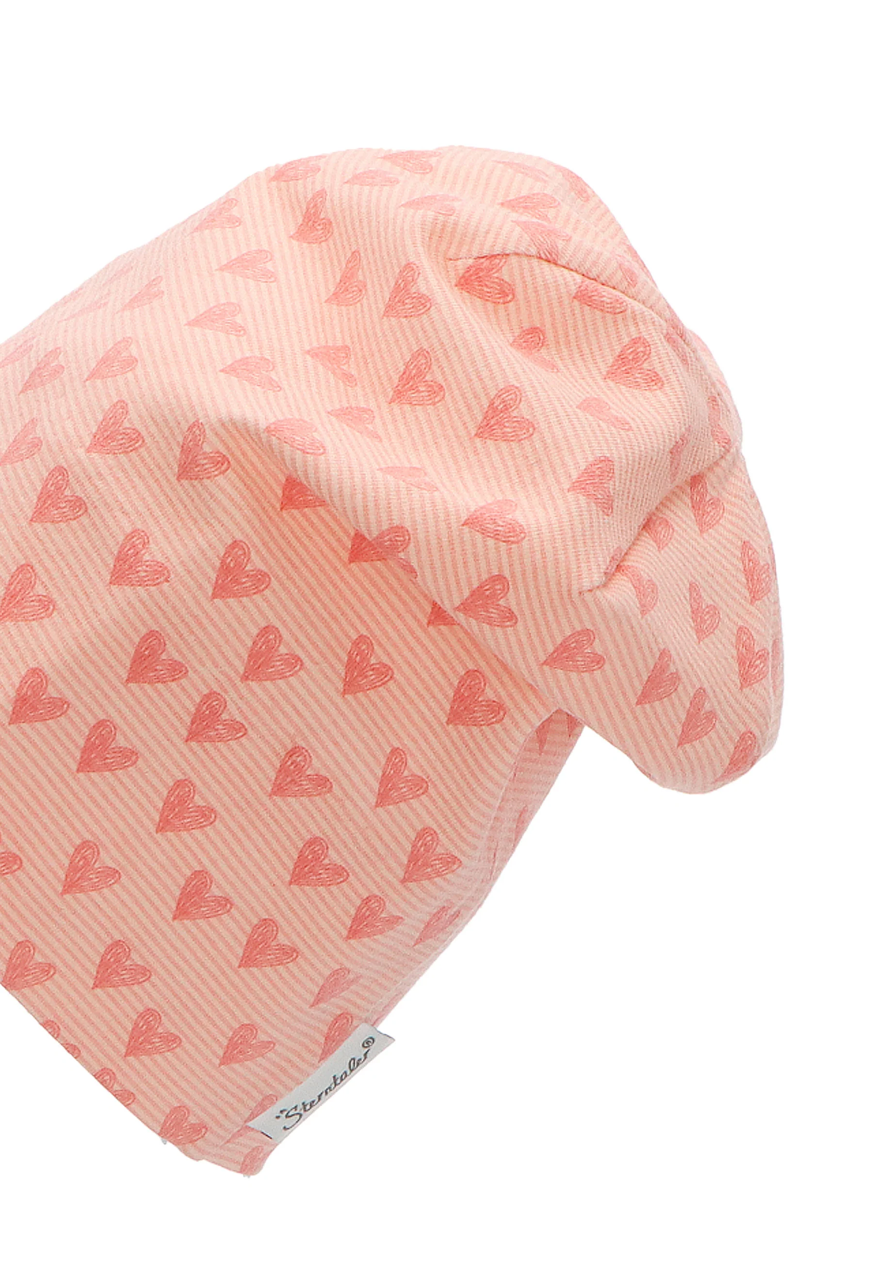 Slouch-Beanie mit Herzen Print aus Jersey