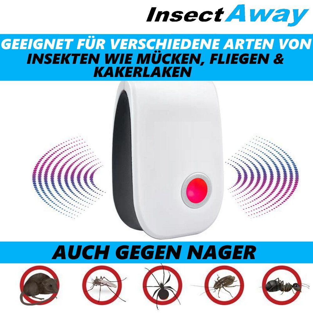 MAVURA Ultraschall-Tierabwehr InsectAway Ultraschall Insektenvertreiber Insektenstecker, Mückenstecker Insektenschutz Insekten Vertreiber Anti Mäuse, Mäuseabwehr Spinnen Mücken Fliegen Ratten Kakerlaken Schutz [2er]