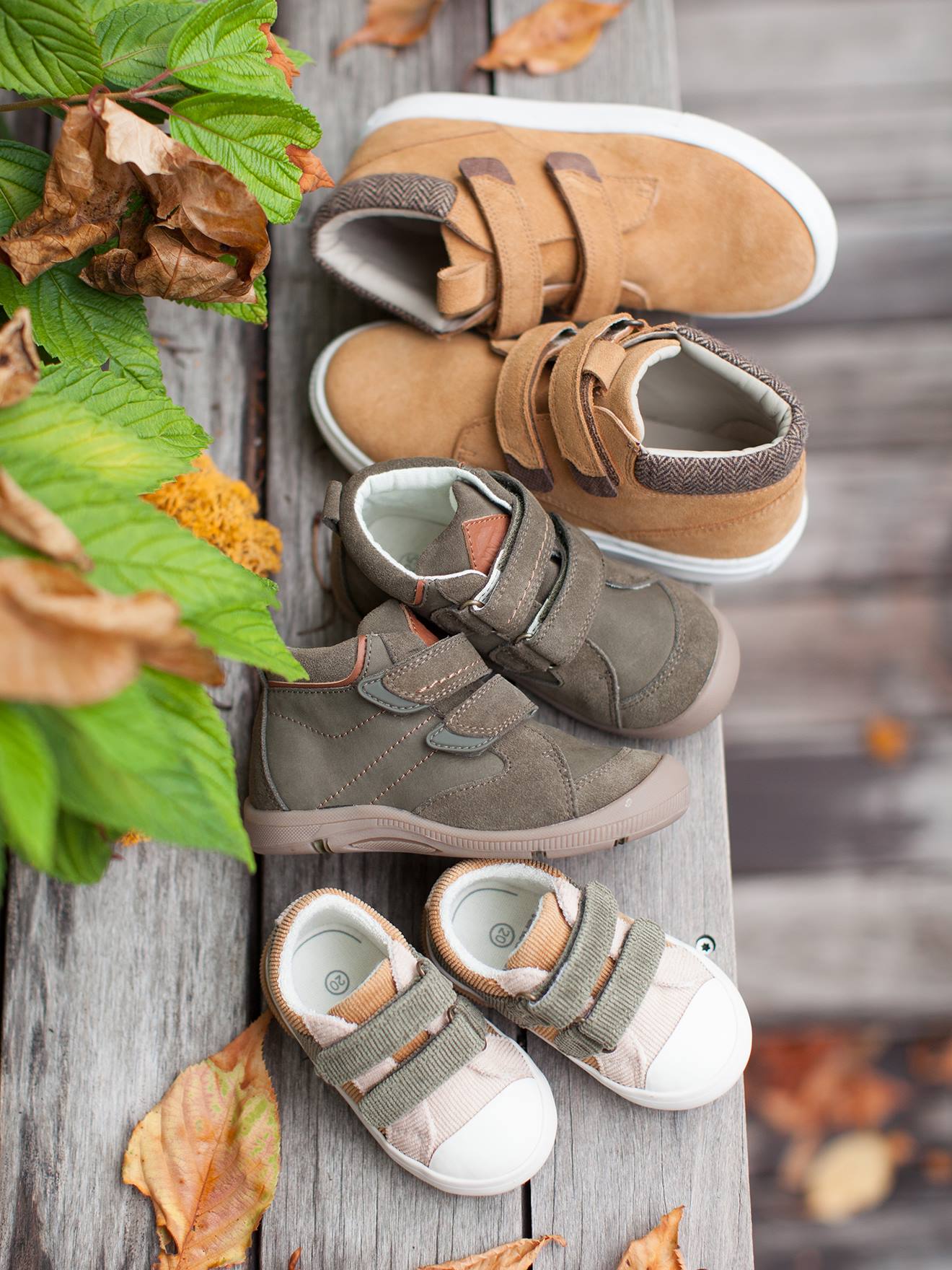 Bottines scratchées garçon collection maternelle kaki