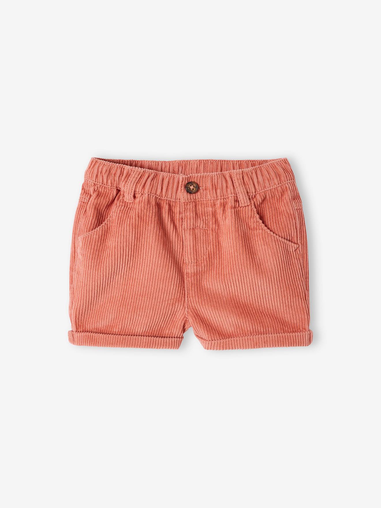 Vertbaudet Mädchen Baby-Set: Shirt, Shorts, Pullunder & Strumpfhose - altrosa