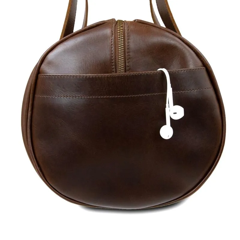 Buckle & Seam Leder Duffle Bag Chap - Braun \/ Dots
