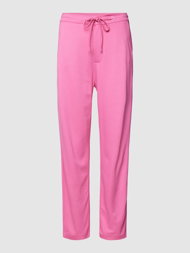 Stoffhose mit elastischem Bund in pink