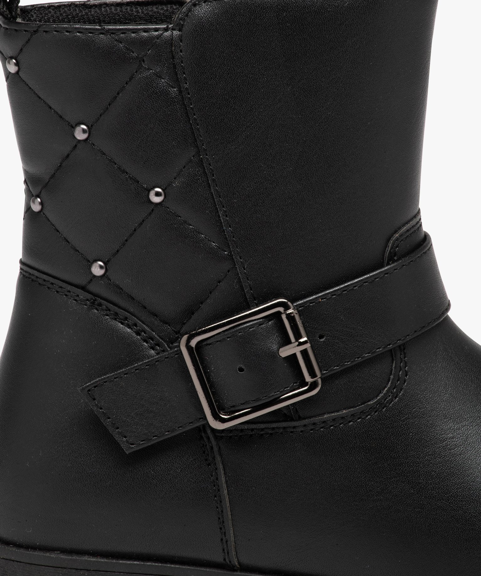 Boots fille unies à boucle avec détails fantaisie