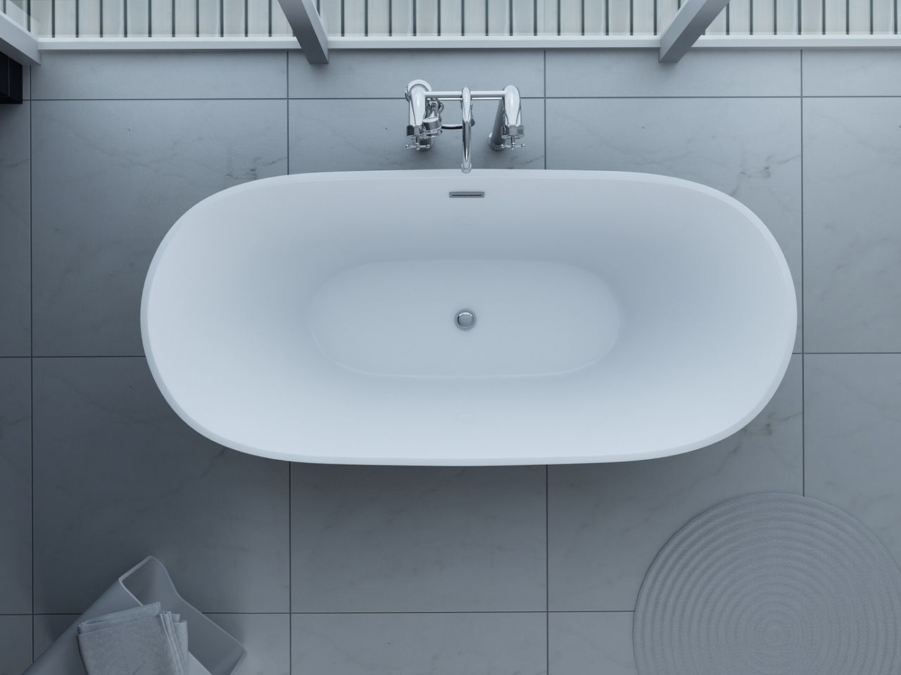 PureHaven freistehende Luxus Acryl-Badewanne 170x80cm elegant inkl. Siphon und Überlaufschutz leicht zu pflegende Oberfläche extra starker Rahmen Weiß