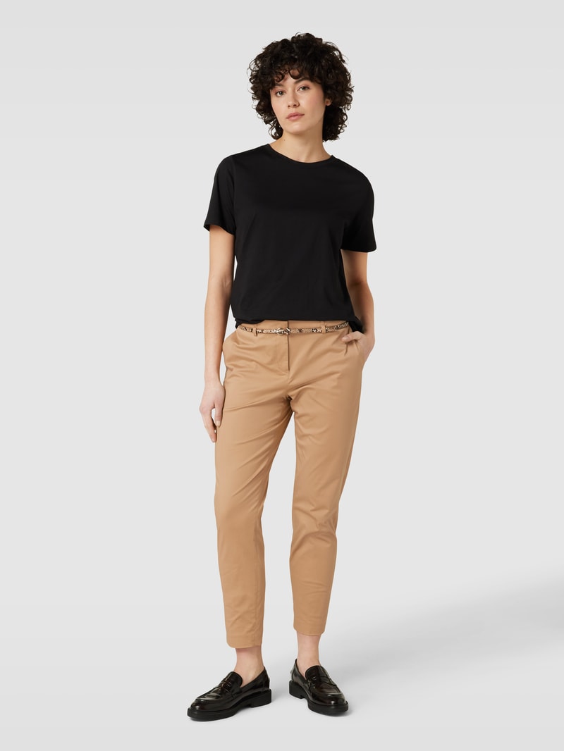 Stoffhose mit Gürtel in camel