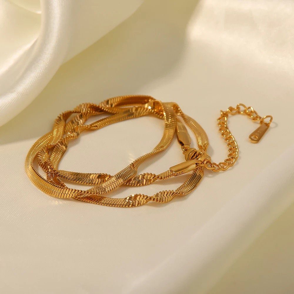 ENGELSINN Ketten und Armband Set Halskette und Armband im Set Gold Classic inkl. Geschenkbox (2-tlg)