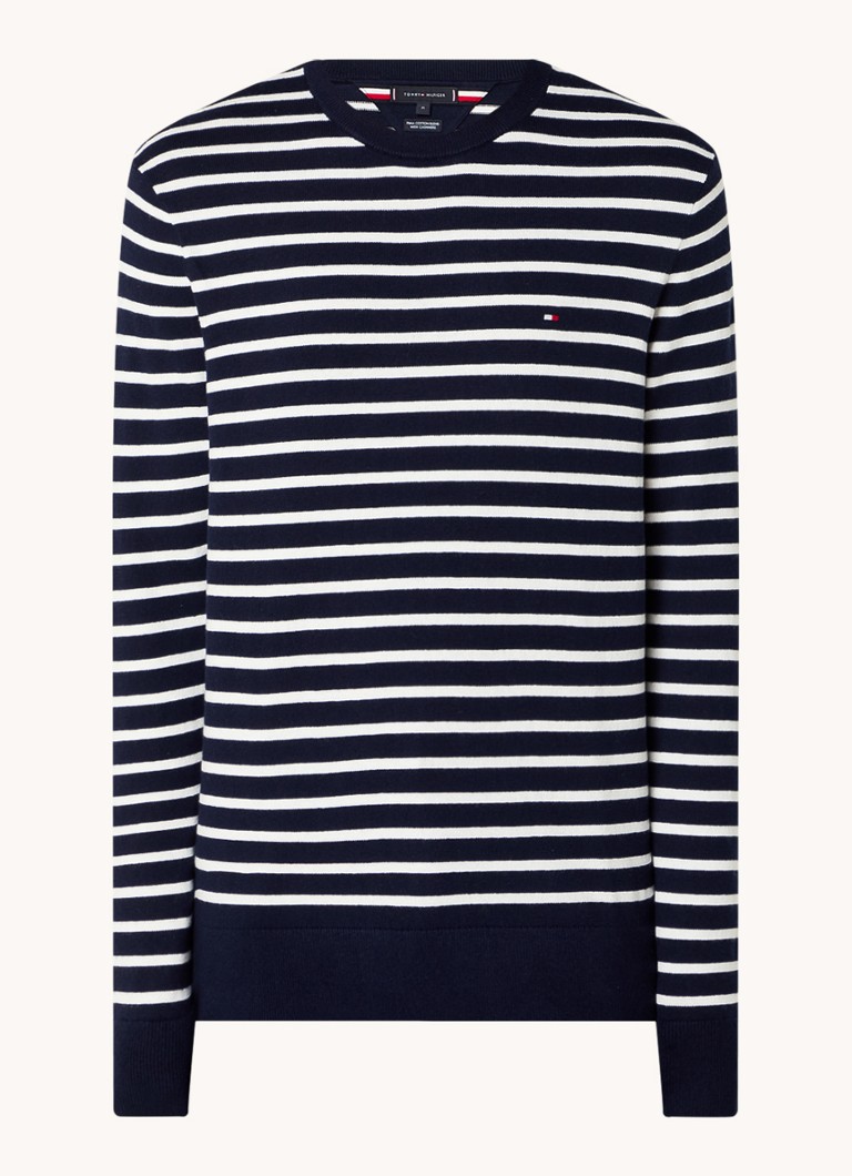 Tommy Hilfiger Fine-knit cashmere blend pullover with logo embroidery