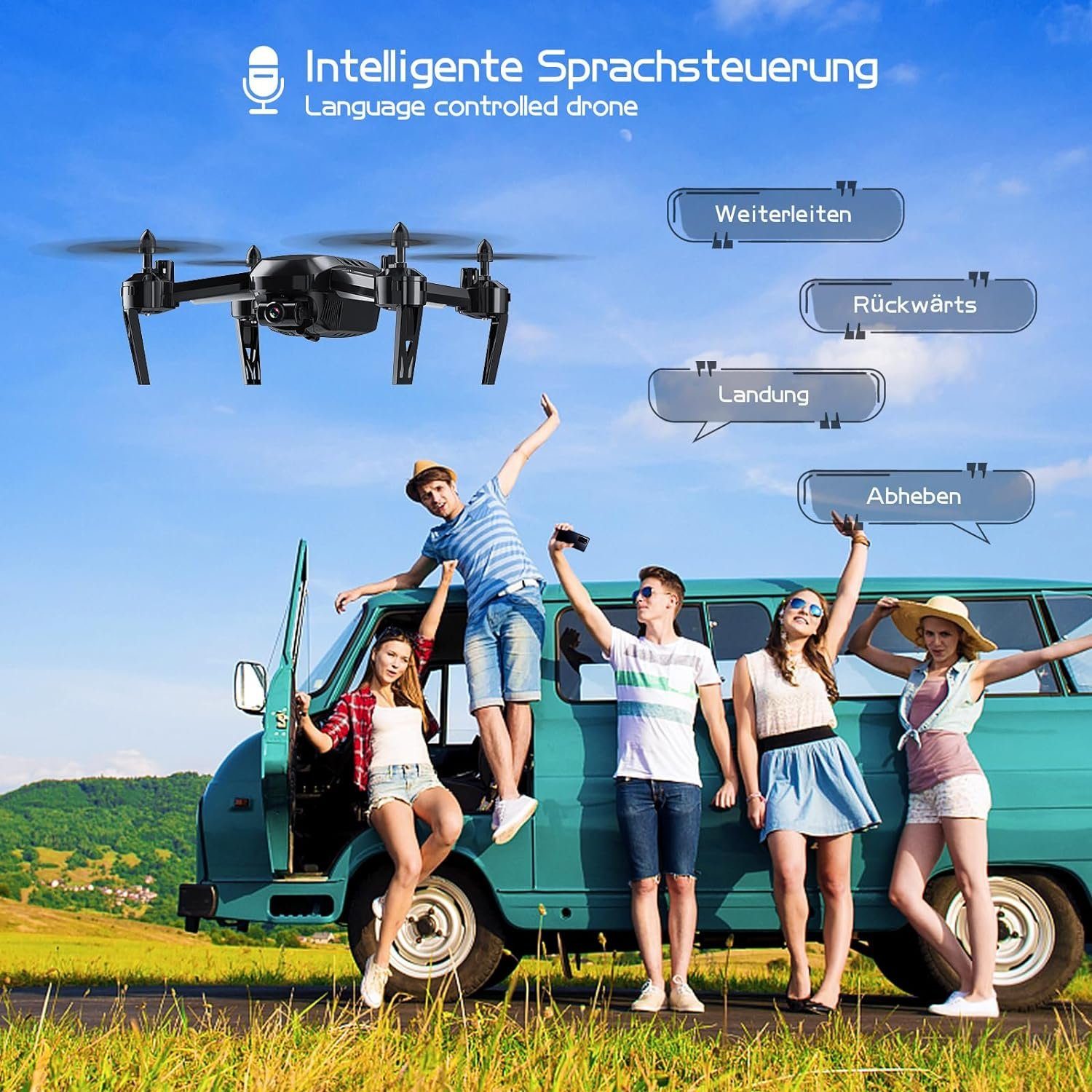 Wipkviey Drohne (1080p, Wipkviey T6 Drohne, FPV Drohnen mit Kamera 1080P HD, RC Quadcopter, Headless-Modus, für Erwachsene Anfänger Kinder 26-30 Min. Flugzeit)