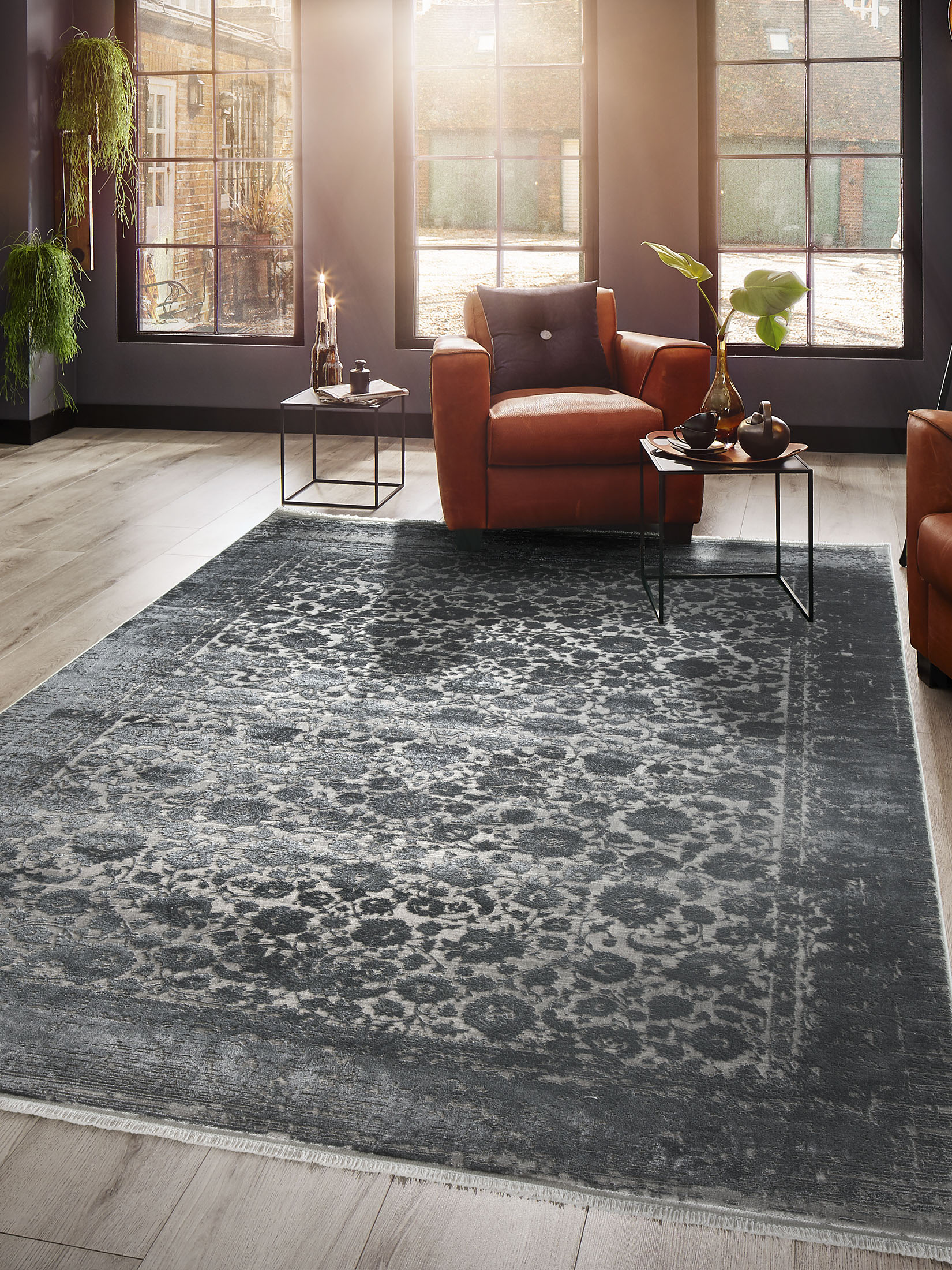 Magnificence Vintage-Teppich, Silber