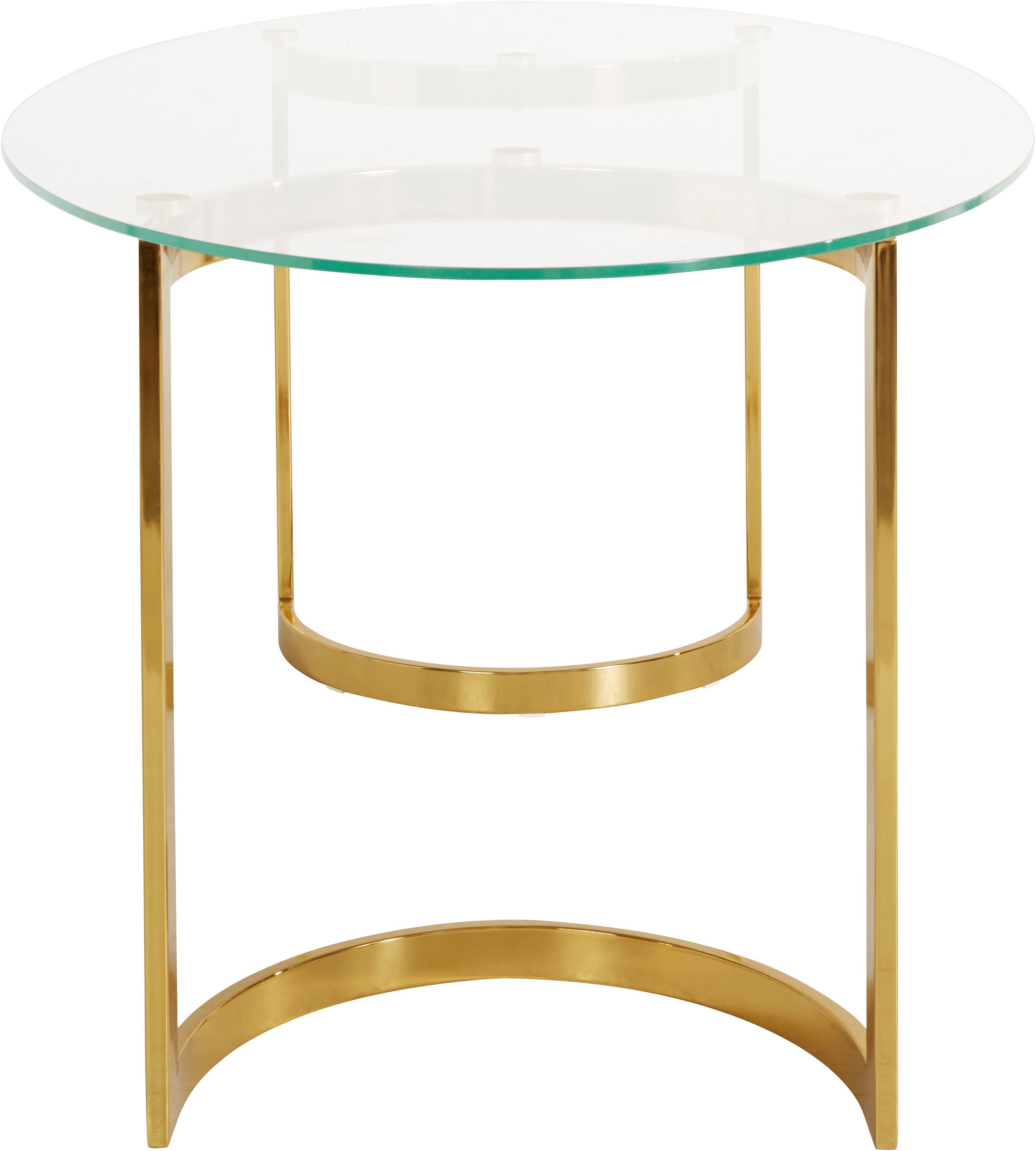 Guido Maria Kretschmer Home&Living Esstisch Treelessy, Gestell Edelstahl, 1 cm starke Tischplatte aus Glas
