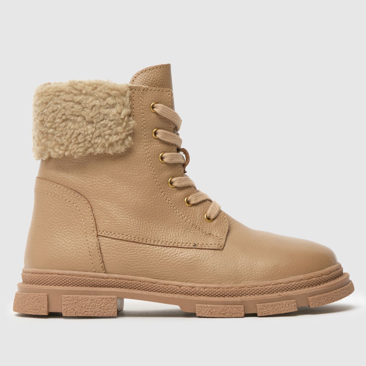 Schuh naturliga Charley-läderpälsstövlar för flickor, junior