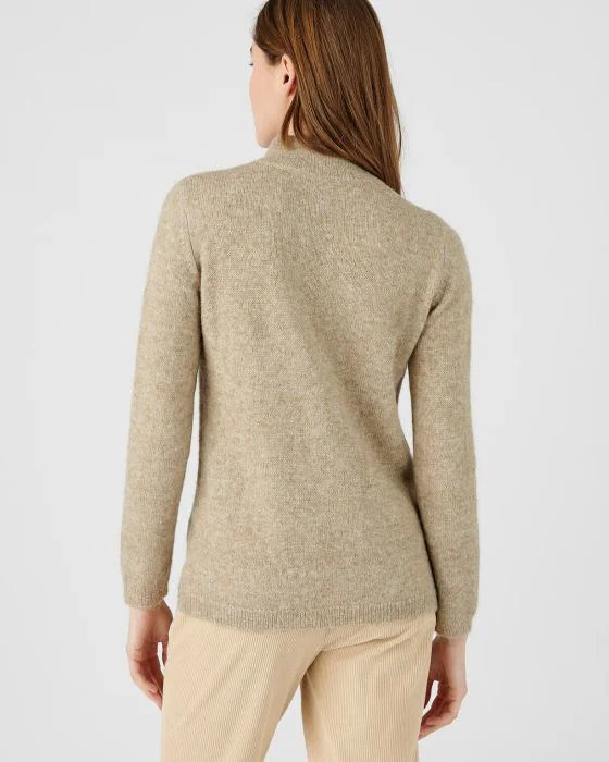 Pull col zippé fantaisie ajourée